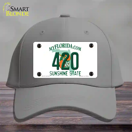 420 Florida Novelty License Plate Hat Cotton / Gray