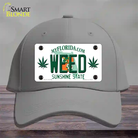 Weed Florida Novelty License Plate Hat Cotton / Gray