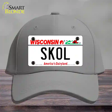 Skol Wisconsin Novelty License Plate Hat Cotton / Gray