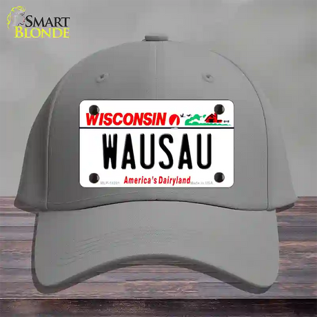 Wausau Wisconsin Novelty License Plate Hat Cotton / Gray