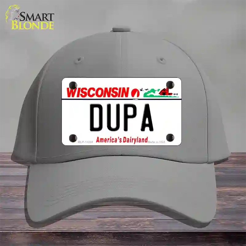 Dupa Wisconsin Novelty License Plate Hat Cotton / Gray