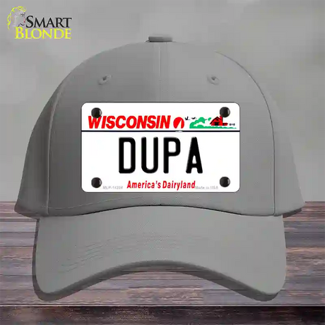 Dupa Wisconsin Novelty License Plate Hat Cotton / Gray