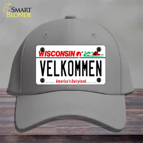 Velkommen Wisconsin Novelty License Plate Hat Cotton / Gray