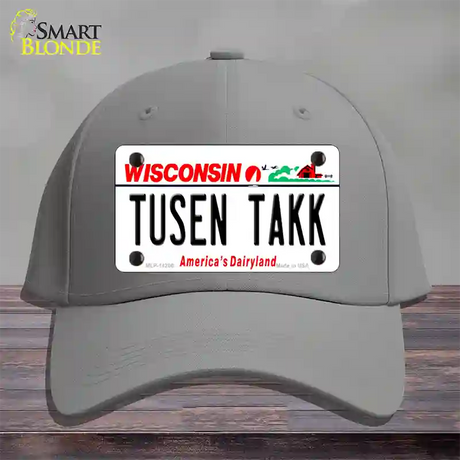 Tusen Takk Wisconsin Novelty License Plate Hat Cotton / Gray