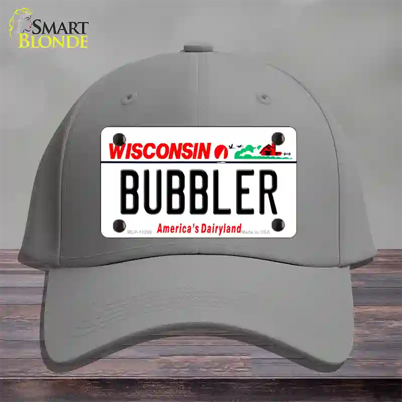 Bubbler Wisconsin Novelty License Plate Hat Cotton / Gray