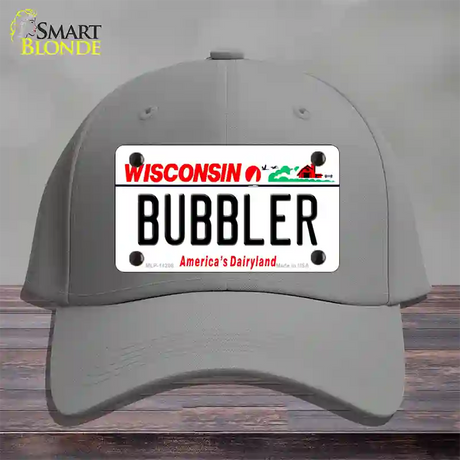 Bubbler Wisconsin Novelty License Plate Hat Cotton / Gray