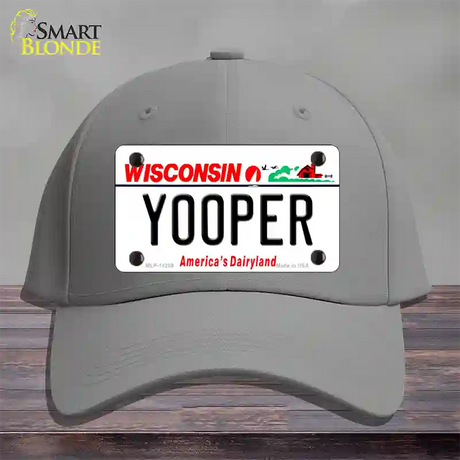 Yooper Wisconsin Novelty License Plate Hat Cotton / Gray