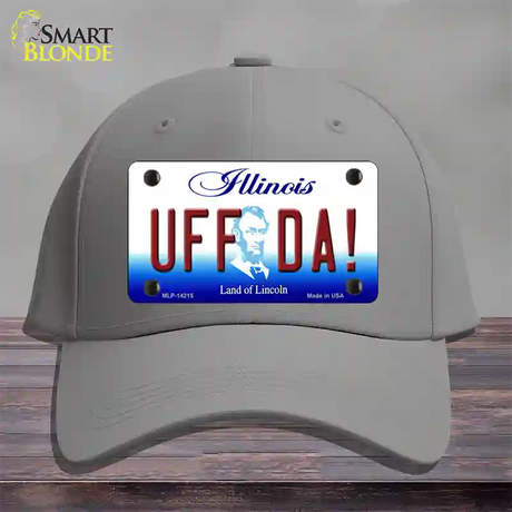 Uff Da Illinois Novelty License Plate Hat Cotton / Gray