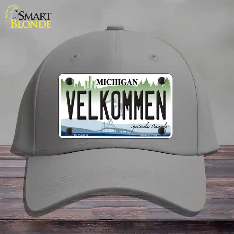 Velkommen Michigan Novelty License Plate Hat Cotton / Gray