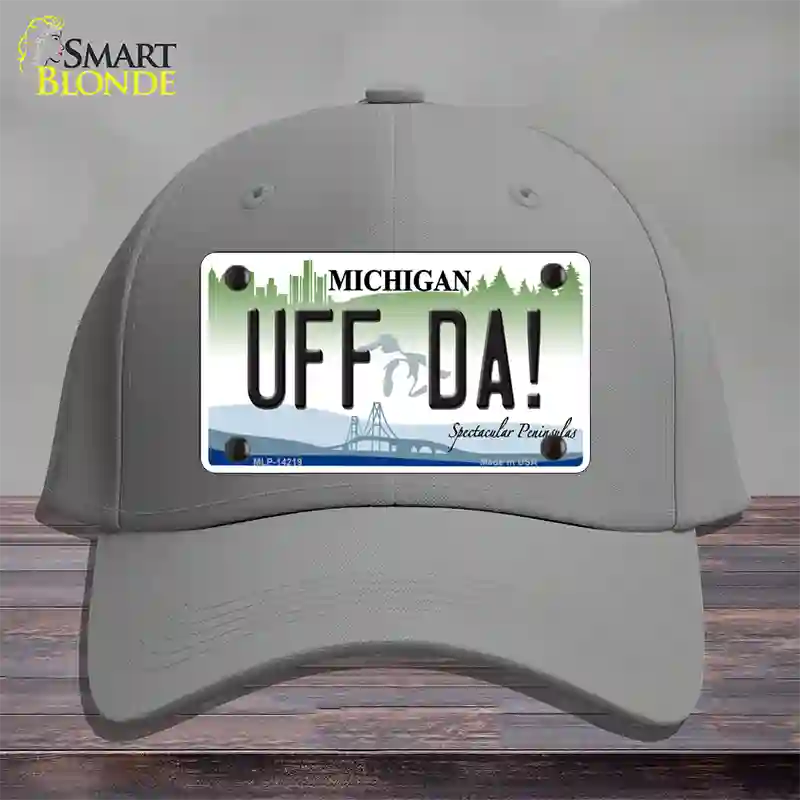 Uff Da Michigan Novelty License Plate Hat Cotton / Gray