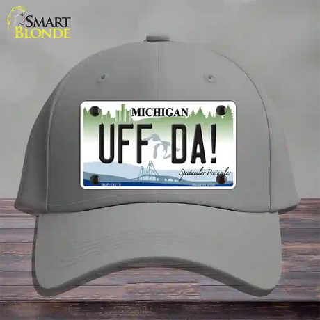 Uff Da Michigan Novelty License Plate Hat Cotton / Gray