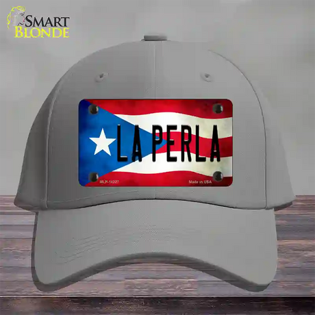 La Perla Puerto Rico Flag Novelty License Plate Hat Cotton / Gray