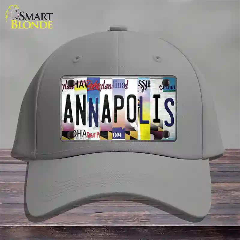 Annapolis Strip Art Novelty License Plate Hat Cotton / Gray