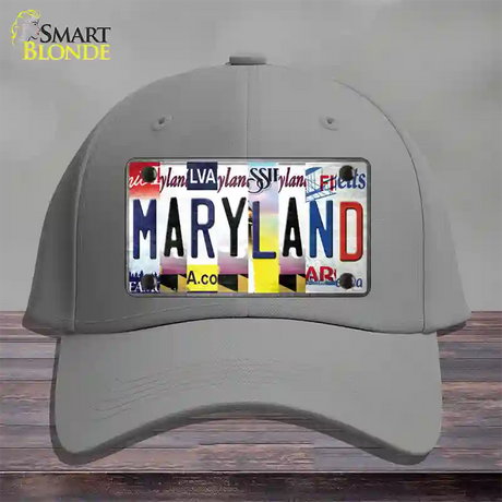 Maryland Strip Art Novelty License Plate Hat Cotton / Gray