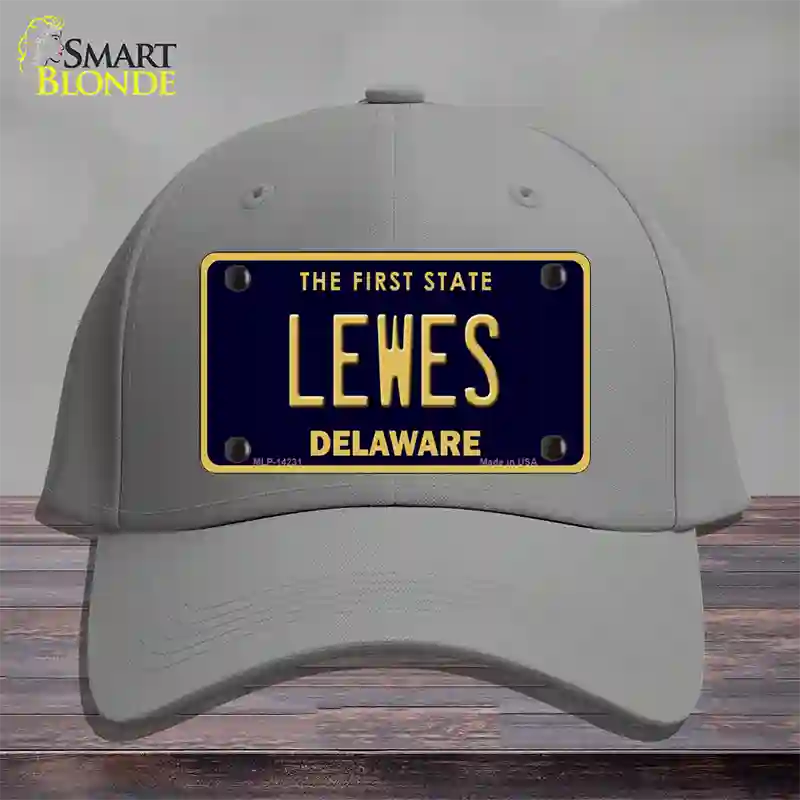 Lewes Delaware Novelty License Plate Hat Cotton / Gray