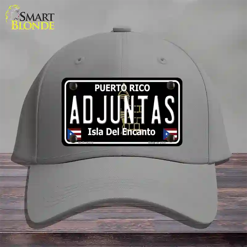 Adjuntas Puerto Rico Black Novelty License Plate Hat Cotton / Gray