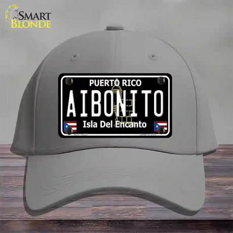 Aibonito Puerto Rico Black Novelty License Plate Hat Cotton / Gray