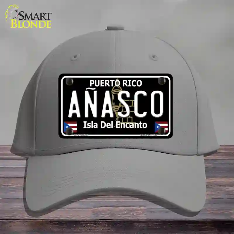 Anasco Puerto Rico Black Novelty License Plate Hat Cotton / Gray