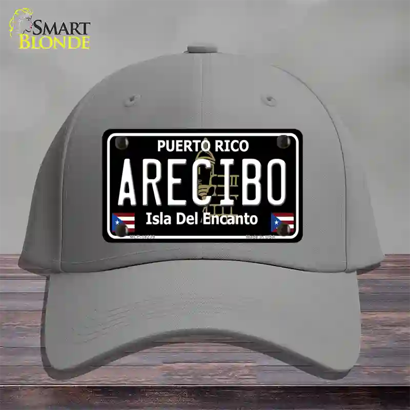 Arecibo Puerto Rico Black Novelty License Plate Hat Cotton / Gray