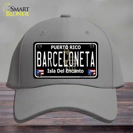 Barceloneta Puerto Rico Black Novelty License Plate Hat Cotton / Gray