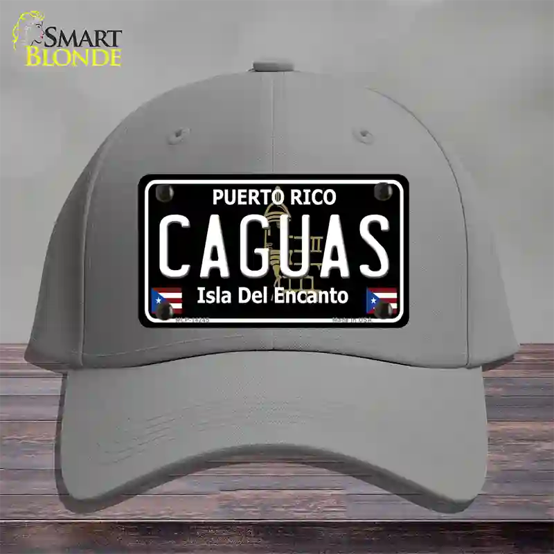 Caguas Puerto Rico Black Novelty License Plate Hat Cotton / Gray