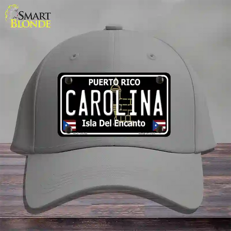 Carolina Puerto Rico Black Novelty License Plate Hat Cotton / Gray