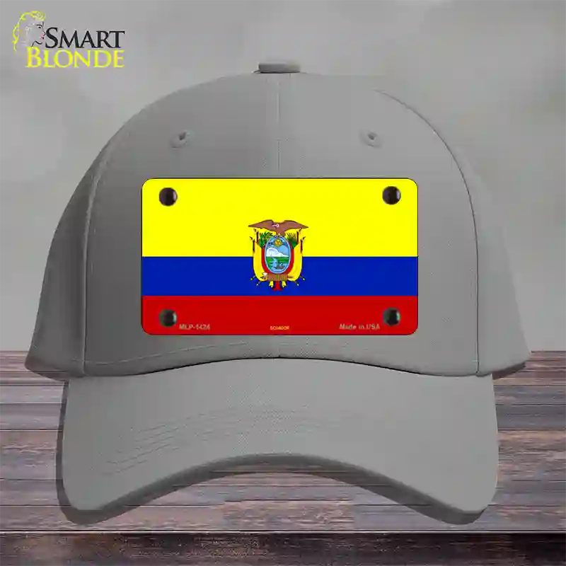 Ecuador Flag Novelty License Plate Hat Cotton / Gray