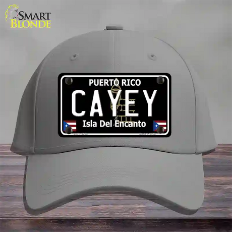 Cayey Puerto Rico Black Novelty License Plate Hat Cotton / Gray