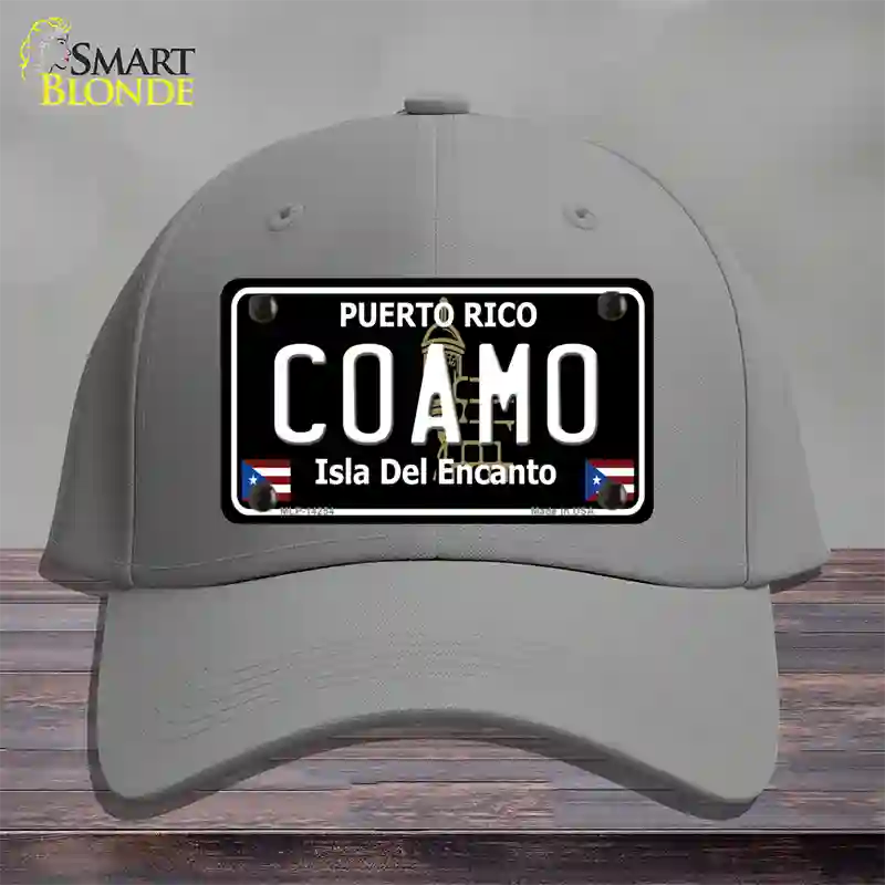 Coamo Puerto Rico Black Novelty License Plate Hat Cotton / Gray