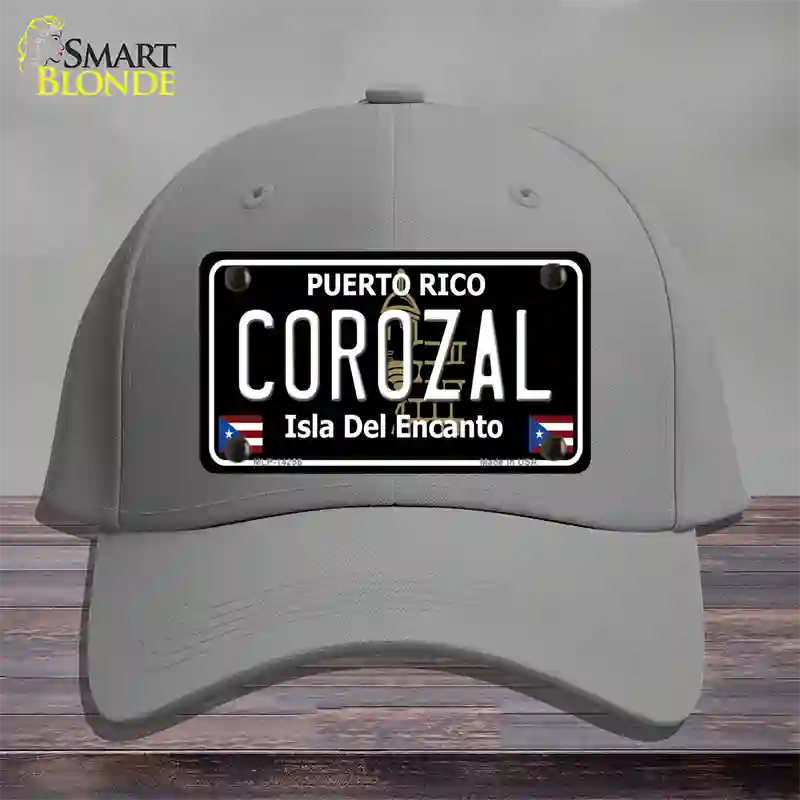 Corozal Puerto Rico Black Novelty License Plate Hat Cotton / Gray