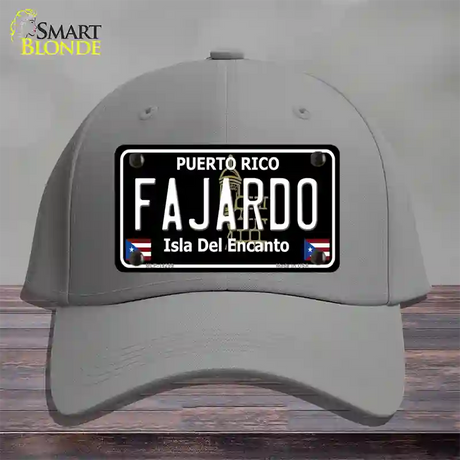 Fajardo Puerto Rico Black Novelty License Plate Hat Cotton / Gray