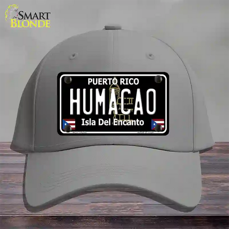 Humacao Puerto Rico Black Novelty License Plate Hat Cotton / Gray