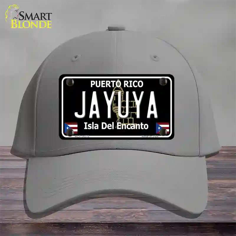 Jayuya Puerto Rico Black Novelty License Plate Hat Cotton / Gray