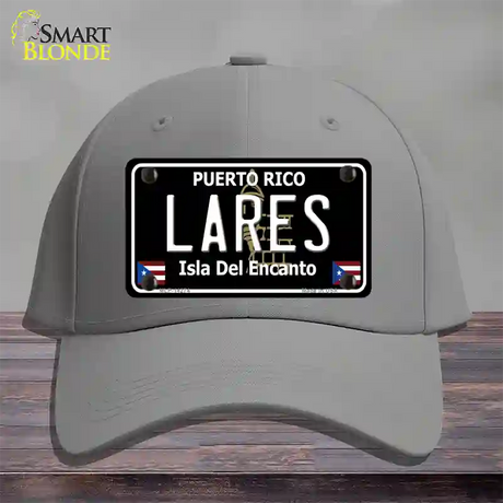 Lares Puerto Rico Black Novelty License Plate Hat Cotton / Gray