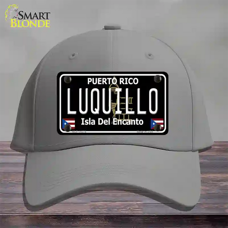 Luquillo Puerto Rico Black Novelty License Plate Hat Cotton / Gray