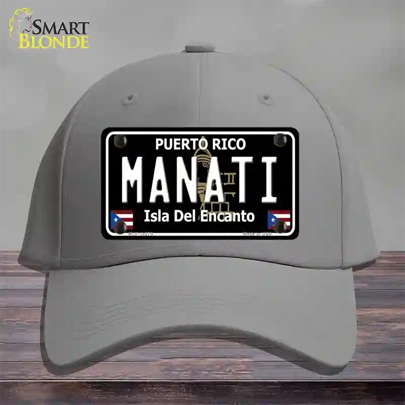 Manati Puerto Rico Black Novelty License Plate Hat Cotton / Gray