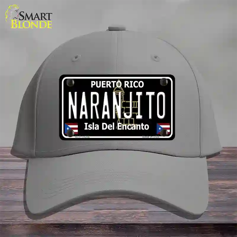 Naranjito Puerto Rico Black Novelty License Plate Hat Cotton / Gray