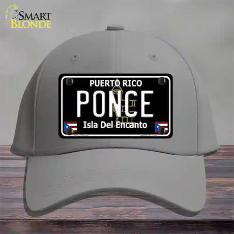 Ponce Puerto Rico Black Novelty License Plate Hat Cotton / Gray