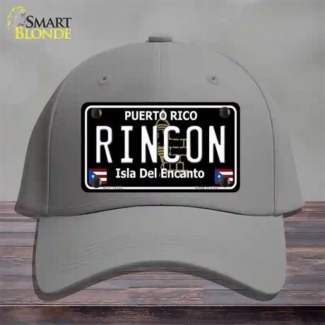 Rincon Puerto Rico Black Novelty License Plate Hat Cotton / Gray