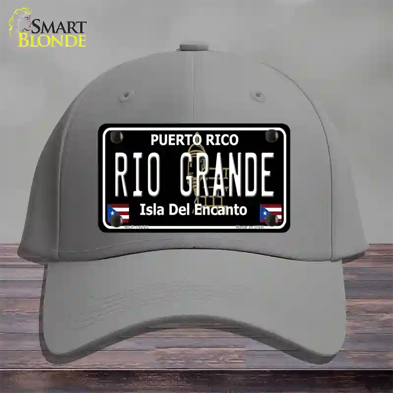 Rio Grande Puerto Rico Black Novelty License Plate Hat Cotton / Gray