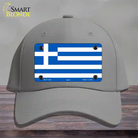 Greece Flag Novelty License Plate Hat Cotton / Gray