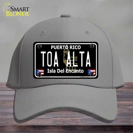 Toa Alta Puerto Rico Black Novelty License Plate Hat Cotton / Gray