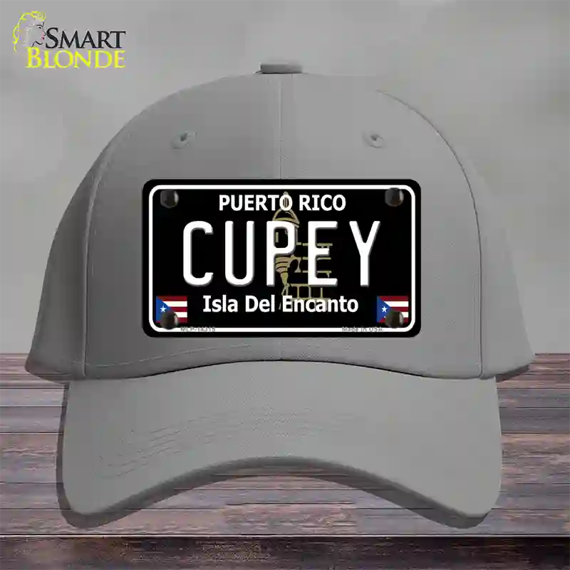 Cupey Puerto Rico Black Novelty License Plate Hat Cotton / Gray