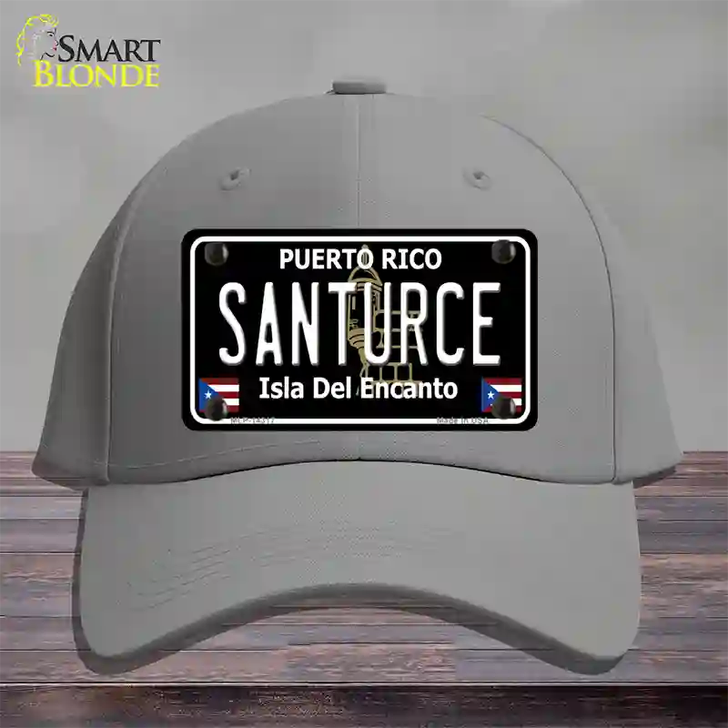 Santurce Puerto Rico Black Novelty License Plate Hat Cotton / Gray