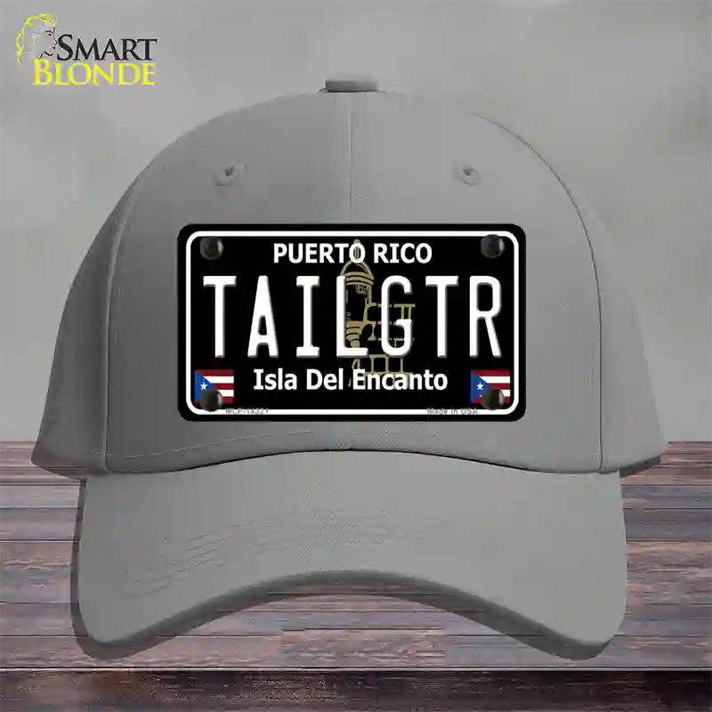 Tailgtr Puerto Rico Black Novelty License Plate Hat Cotton / Gray