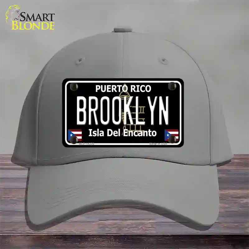 Brooklyn Puerto Rico Black Novelty License Plate Hat Cotton / Gray