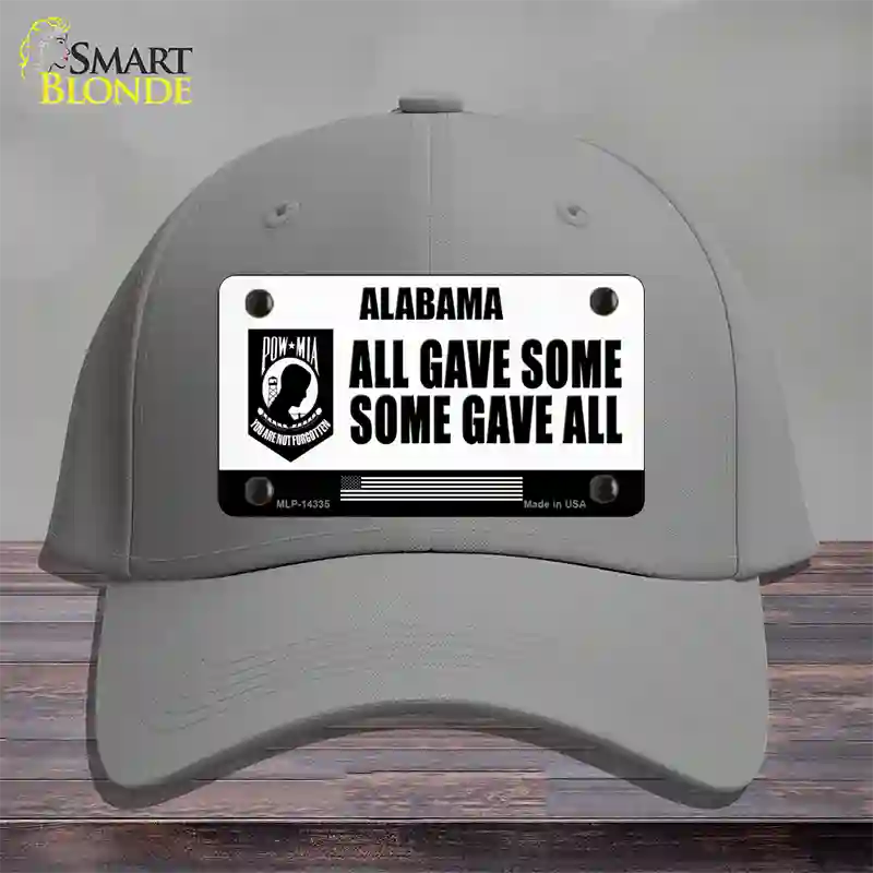 Alabama POW MIA Some Gave All Novelty License Plate Hat Cotton / Gray