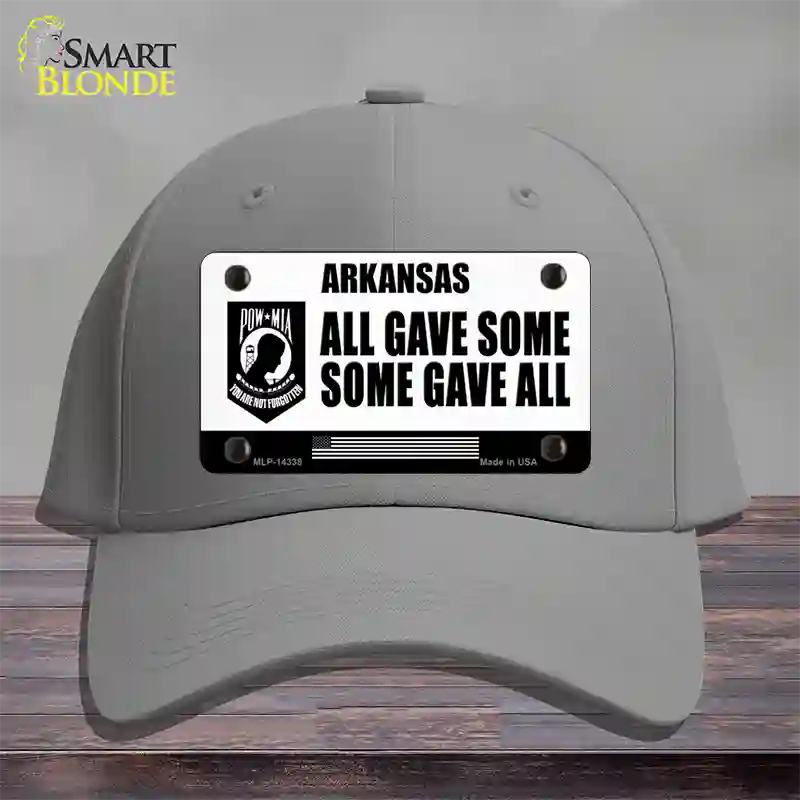 Arkansas POW MIA Some Gave All Novelty License Plate Hat Cotton / Gray