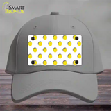 Yellow White Polka Dot Novelty License Plate Hat Cotton / Gray