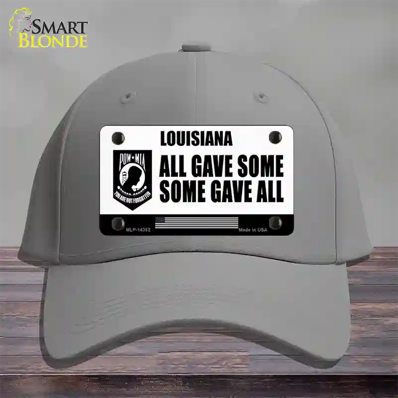 Louisiana POW MIA Some Gave All Novelty License Plate Hat Cotton / Gray